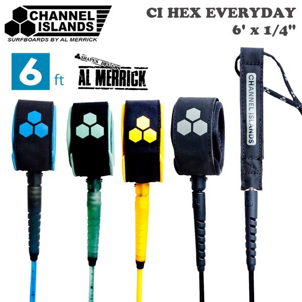 あすつく 即日出荷【代引き可能】送料無料！CI Hex Everyday Leash 6' x 1/4"2024年、私たちはアンクルカフからレールセーバーまで、すべてのCIサーフリーシュのデザインを一新しました。実績と信頼のある機能とともに...