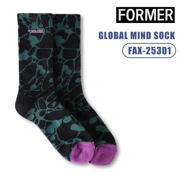 25 FORMER フォーマー 靴下 ソックス GLOBAL MIND SOCK ジャカード