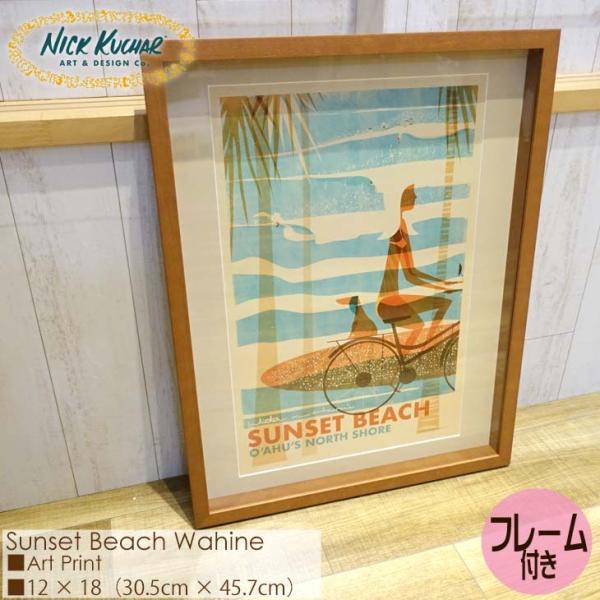 Nick Kuchar jbNJb`[ Sunset Beach Wahine MATTED PRINTS Hawaii Travel }bgvg nCgxvg t[t VO}bg Ki