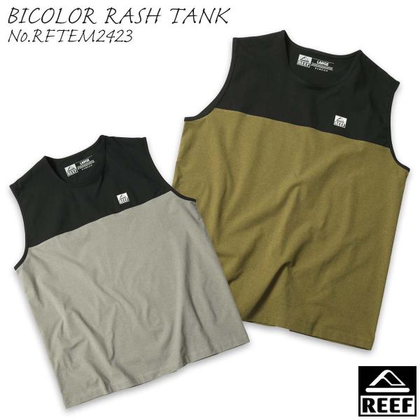 RHC REEF ブラック　リーフ　ラッシュ タンクトップ REEF ラッシュガード 「REEF」HERITAGE LOGO RASH TANK メンズ