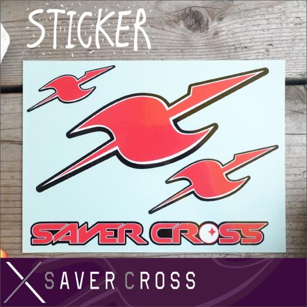 SAVER CROSS セイバークロス LOGO STICKER RED 日本正規品 ロゴ