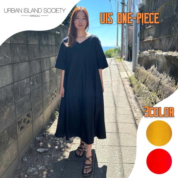 24 URBAN  SOCIETY アーバンアイランドソサイエティ ワンピース UIS ONE-PIECE シンプル カジュアル ハワイ レディース 2024年春夏 品番 UIS24SS-001OP 日本正規品 24 URBAN ISLAND SOCIETY ワンピース UIS ONE-PIECE シンプル
