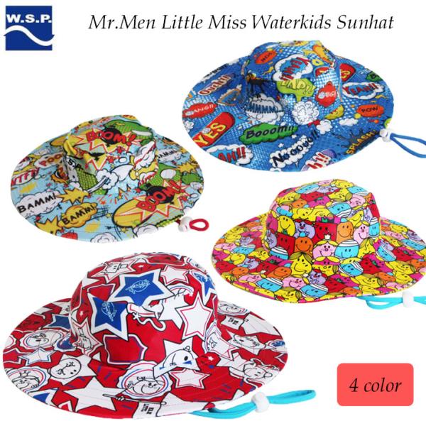 あすつく 即日出荷【代引き＆宅配便可能】速達メール便のみ送料無料！Mr.Men Little Miss Waterkids Sunhat子供の夏の必須アイテム！キッズ・ジュニア用サンハット！ミスターメン　リトルミスとW.S.P.のコラボモデ...