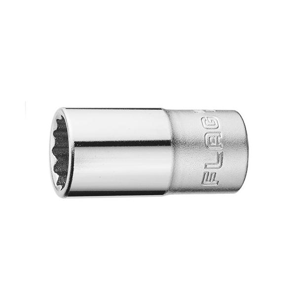 厳選されたクロームバナジウム鋼を鍛造・熱処理した、強靭で耐久性に優れたセミロングソケットです。[差込角] 3/8"(9.5mm)[サイズ] 14mm[全長] 40mm[ポイント] 12角[材質] クロームバナジウム鋼[仕上げ] クロームメッキ