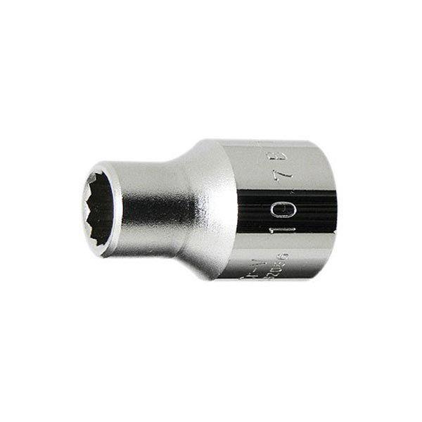 厳選されたクロームバナジウム鋼を鍛造・熱処理した、強靭で耐久性に優れたソケットです。高いトルクでのボルト、ナット締緩におすすめです。[差込角] 1/2"(12.7mm)[サイズ] 10mm[全長] 36mm[重量] 44g[ポイント] 12...