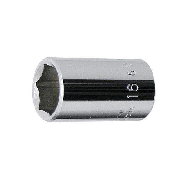 厳選されたクロームバナジウム鋼を鍛造・熱処理した、強靭で耐久性に優れたソケットです。高いトルクでのボルト、ナット締緩におすすめです。[差込角] 1/2"(12.7mm)[サイズ] 16mm[全長] 38mm[重量] 60g[ポイント] 6角...