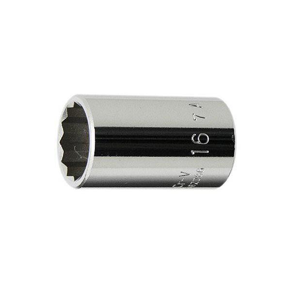 厳選されたクロームバナジウム鋼を鍛造・熱処理した、強靭で耐久性に優れたソケットです。高いトルクでのボルト、ナット締緩におすすめです。[差込角] 1/2"(12.7mm)[サイズ] 16mm[全長] 38mm[重量] 60g[ポイント] 12...