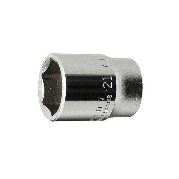 厳選されたクロームバナジウム鋼を鍛造・熱処理した、強靭で耐久性に優れたソケットです。高いトルクでのボルト、ナット締緩におすすめです。[差込角] 1/2"(12.7mm)[サイズ] 21mm[全長] 38mm[重量] 98g[ポイント] 6角...