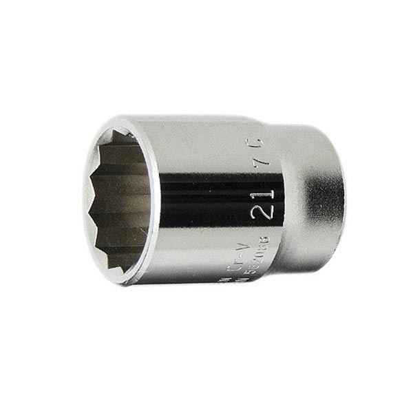厳選されたクロームバナジウム鋼を鍛造・熱処理した、強靭で耐久性に優れたソケットです。高いトルクでのボルト、ナット締緩におすすめです。[差込角] 1/2"(12.7mm)[サイズ] 21mm[全長] 38mm[重量] 98g[ポイント] 12...