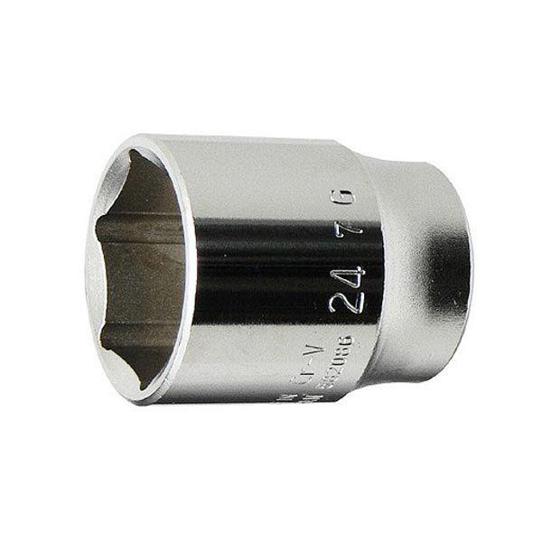 厳選されたクロームバナジウム鋼を鍛造・熱処理した、強靭で耐久性に優れたソケットです。高いトルクでのボルト、ナット締緩におすすめです。[差込角] 1/2"(12.7mm)[サイズ] 24mm[全長] 38mm[重量] 138g[ポイント] 6...