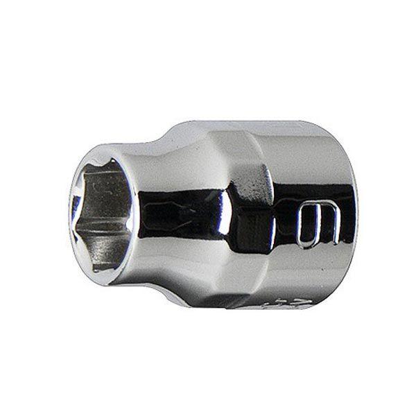 特殊鋼を使用し、サイズのコンパクト化と高強度を両立し、本体側面には手回し用滑り止め加工に12面カット(ダイヤモンドカット)を採用したFLAGブランドの最高級ソケットです。[差込角] 3/8"(9.5mm)[サイズ] 9mm[全長] 22mm...