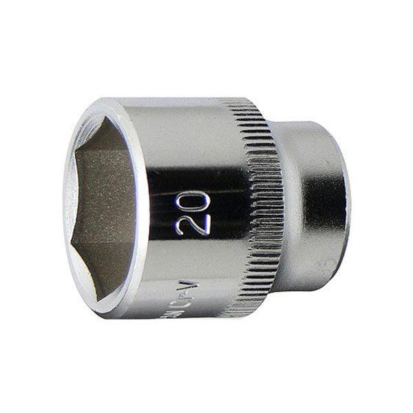 厳選されたクロームバナジウム鋼を鍛造・熱処理した、強靭で耐久性に優れたソケットです。ソケットの周囲に滑り止めのローレット加工(ナールドデザイン)つきで、手回しもしやすい。[差込角] 3/8"(9.5mm)[サイズ] 20mm[全長] 30m...