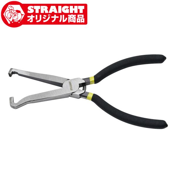 素手では固いカプラーも簡単に取り外せる配線カプラー取り外し専用プライヤーです。バネ付きで力の調整がしやすく、安全に取り外しができます。[全長] 約205mm[重量] 約200g[材質] カーボンスチール