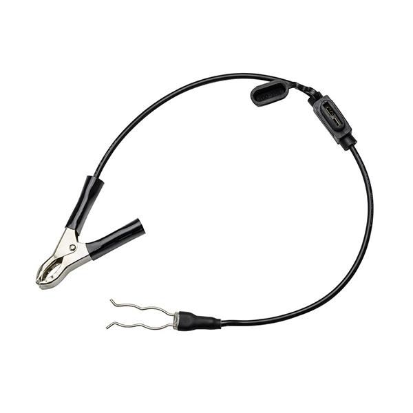 暗電流測定用 テストリードは、ECUやナビゲーション、時計等のメモリーを消さずに車両の暗電流(待機電流)の測定をするためのテストリードです。[全長] 約500mm[適応マイナスターミナル]・細径(B端子)・太径(D端子)