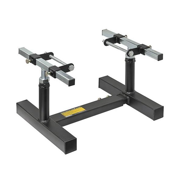 バイク用エンジンスタンドは、幅広い種類の単気筒エンジン(50〜450cc)に対応するバイクエンジン用のスタンドです。エンジンを装着後、横に寝かせた状態でも使用できます。[外寸/WHD] 310×210×353(mm)[高さ] 200〜300...