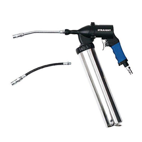 エアーコンプレッサーからエアーを供給して使用するエアーグリースガンで、素早いグリース注入作業ができます。フレックスノズルは、奥まった場所への注入に便利です。カートリッジグリース専用です。[適応カートリッジ容量] 400cc[使用グリースちょ...