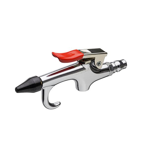 エアーブローガン パームタイプは、手のひらに収まるサイズと形状の小型エアーブローガンです。[全長] 115mm (オネジプラグ含む140mm)[ノズル最大径] φ15mm[ノズルネジサイズ] 1/8-28[インレットサイズ] 1/4