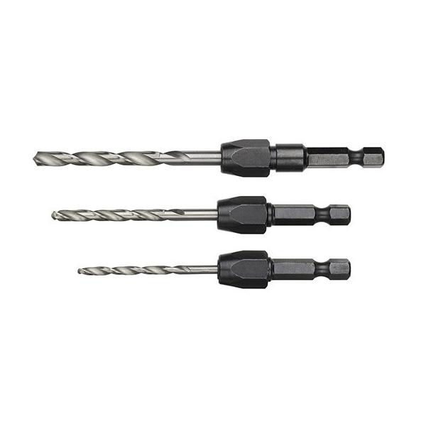 6角軸付きドリルビットセットは、電動インパクトドライバーにワンタッチで装着できる6角軸仕様のドリルビットです。ネジ式チャックホルダー採用でドリルビットの交換が可能です。[セット内容] 3、4、5(mm)[6角軸部 2面幅] 1/4"(6.3...