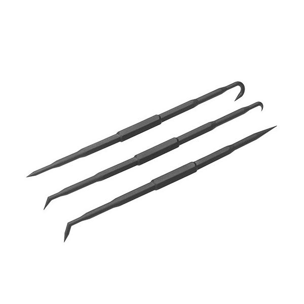 オーリングピックツールセット プラスチック製は、Ｏリングの取り外しに便利な両頭仕様のフックです。樹脂製で対象物に傷をつけにくくなっています。[全長] 約163mm〜167mm[材質] ナイロン＋ファイバー[耐ガソリン性] 有り