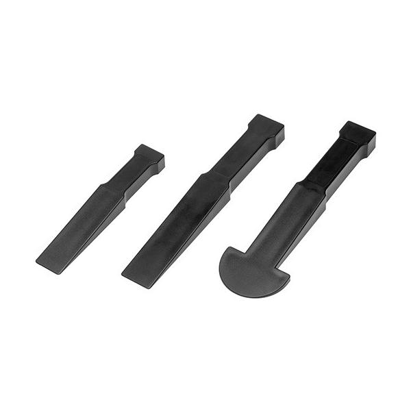 プラスチックスクレーパーセットは、ステッカー剥がし、内装パネルやモール、エンブレム外し等に使用できるプラスチック製のスクレーパーのセットです。[用途] 内装パネルやモール、エンブレムの取り外し等[入り数] 3種×各1[サイズ]・ストレート ...