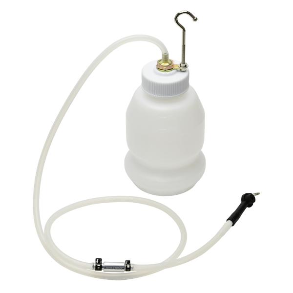 ブレーキブリーダーボトルはブレーキフルード交換作業を一人で行う場合に便利な、ボトルとシリコンホース、ワンウェイバルブが一つになった商品です。フックが付いているので掛けて使用すると倒れません。[ボトル容量] 1L[ボトル材質] PE[ホース長...