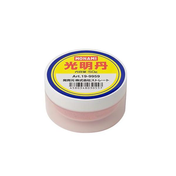 光明丹は、エンジンのバルブやギヤの当たり面の確認や、様々な亀裂検査に使用する粉末状塗料です。エンジンオイルなどでペースト状に練って使用します。[内容量] 50g