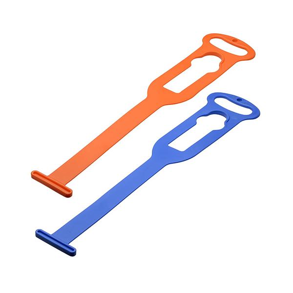 ホースハンガーは、エアーホースや水道用ホース、ロープ、電源コード等をまとめてギュッと束ねられる商品です。ハンドル形状で持ち運びにも便利です。青色、オレンジ色の2個セットでお得です。[サイズ] ・全長:423mm・幅:90mm[重量] 38g...