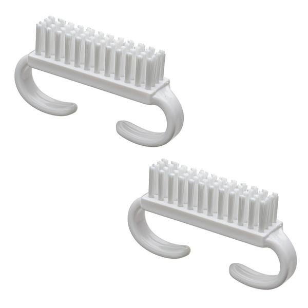 爪ブラシは爪のすき間の汚れをきれいに落とす爪専用のブラシです。指に掛けて使用できる洗いやすい形状です。[入り数] 2[ブラシ寸法(WHD)] 48×11×11(mm)[材質]ハンドル/ABS毛/ナイロン