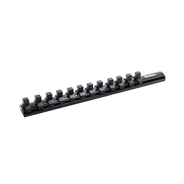 Ko-ken（コーケン）ルミソケットレール 3/8"Dr. 300mm RSAL300-3/8×12は、レール背面にマグネットを内蔵し、金属部分に貼り付け可能です。[差込角] 3/8"(9.5mm)[ホルダー数] 12[全長] 300mm[...