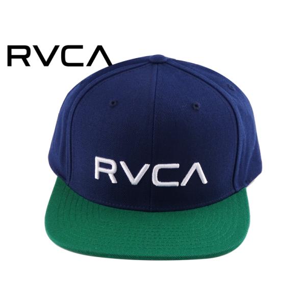 RVCA【ルーカ】TWILL SNAPBACK NAVY/GREEN/WHITE ツイル スナップバック ネイビー/グリーン/ホワイト 18035