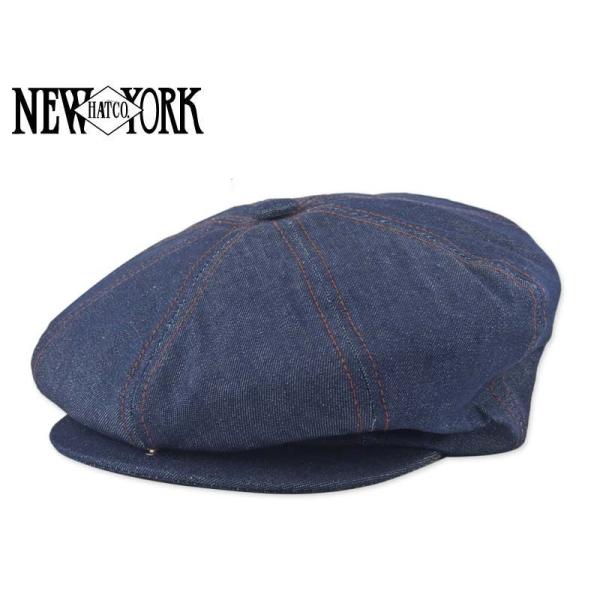 NEWYORK HAT 【ニューヨークハット】#6103 DENIM STICHE NEWSBOY BLUE デニムステッチ ニュースボーイ ブルー 19436 20922　22036　22942