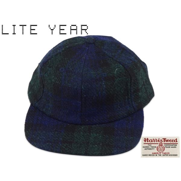 LITE YEAR【ライトイヤー】HARRIS TWEED PLAID CAP NAVY ハリスツイード プレイド キャップ ネイビー 20622