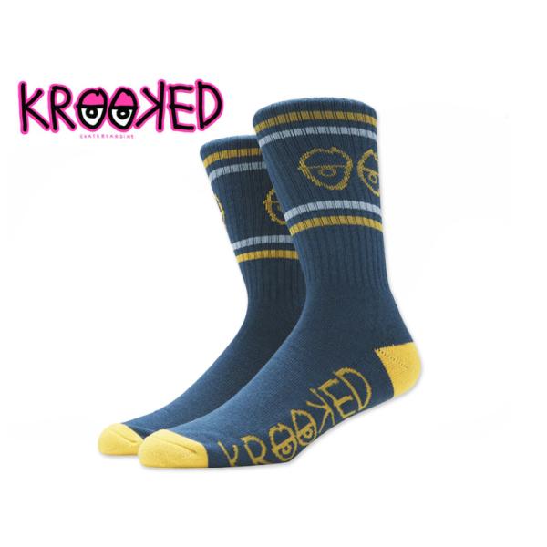 KROOKED クルキッド EYES SOCKS BLUE/GOLD ソックス アイズ ブルー/ゴールド 20871