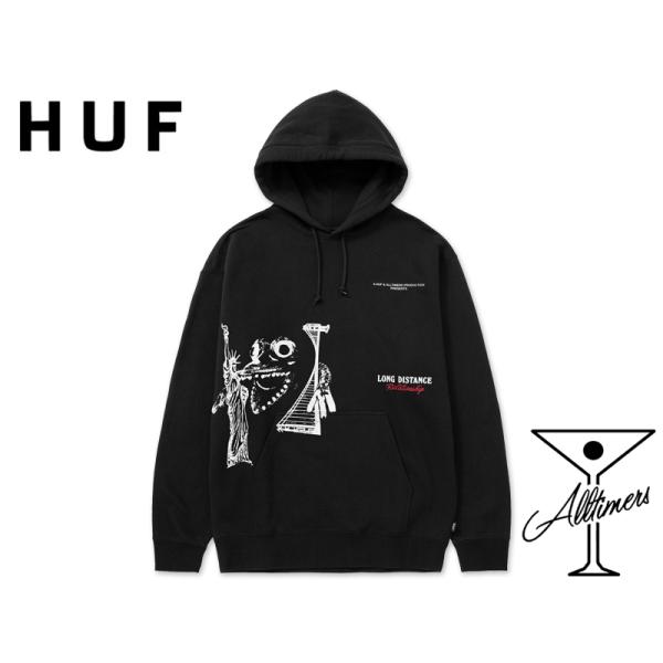 HUF×ALLTIMERS ハフ×オールタイマーズ COAST 2 COAST PULLOVER HOODIE BLACK プルオーバーフーディー ブラック 21195