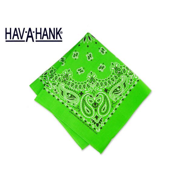 HAV-A-HANK ハブアハンク PISLEY BANDANA LIME ペイズリー バンダナ ライム 12111 20799 21221 23171