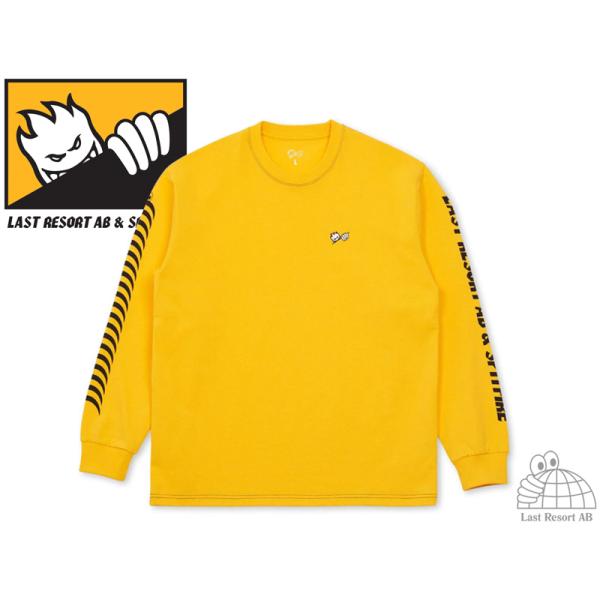 LAST RESORT AB×SPITFIRE WHEELS ラストリゾートエービー×スピットファイヤー LRxSF LONG SLEEVE T-SHIRTS YELLOW ロングスリーブTシャツ イエロー 21303