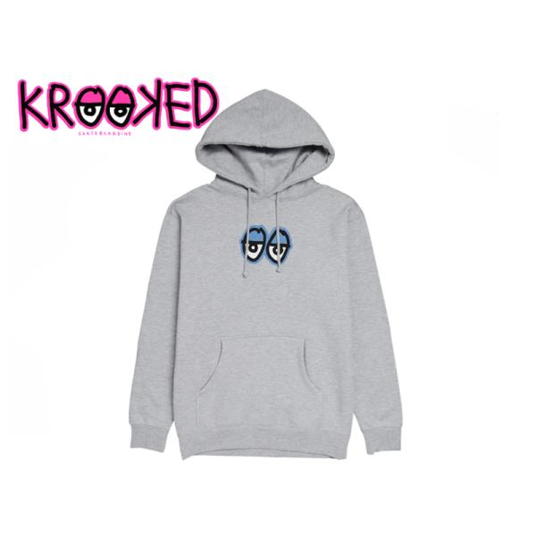 KROOKED クルキッド EYES LG PULLOVER HOODIE GREY HEATHER アイズ フーディー グレーヘザー 21408