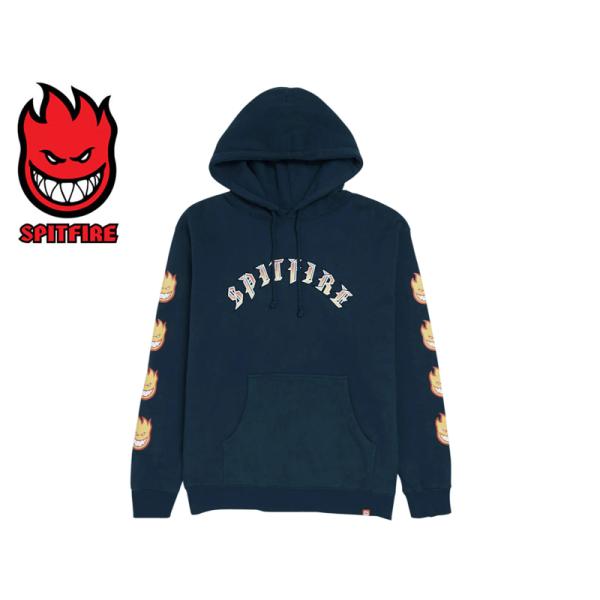 SPITFIRE スピットファイヤー OLD E BIGHEAD FILL SLEEVE PULLOVER HOOD SLATE BLUE オールド プルオーバーフード スレートブルー 21420