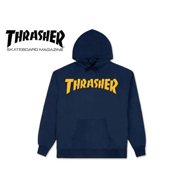 THRASHER スラッシャー COVER LOGO HOOD NAVY カバーロゴ フーディー ネイビー 21487