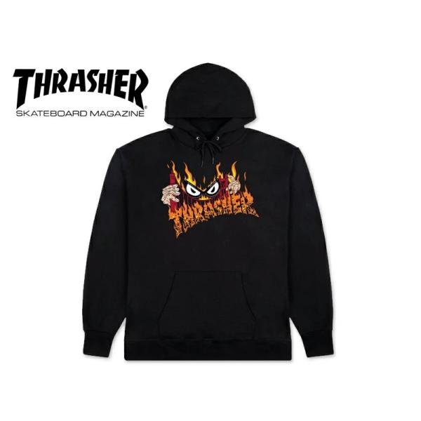 THRASHER スラッシャー SUCKA FREE BY NECKFACE HOOD BLACK ネックフェイス フーディー ブラック 21488