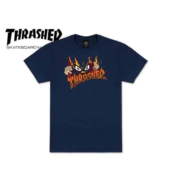 THRASHER スラッシャー SUCKA FREE BY NECKFACE T-SHIRT NAVY Tシャツ ネックフェイス ネイビー 21492
