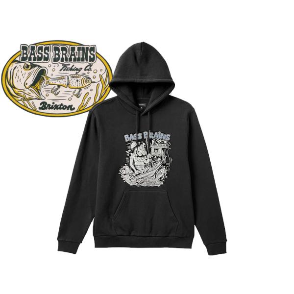 BRIXTON×BASS BRAINS ブリクストン×バスブレインズ MONSTER HOOD BLACK パーカー フード 21658