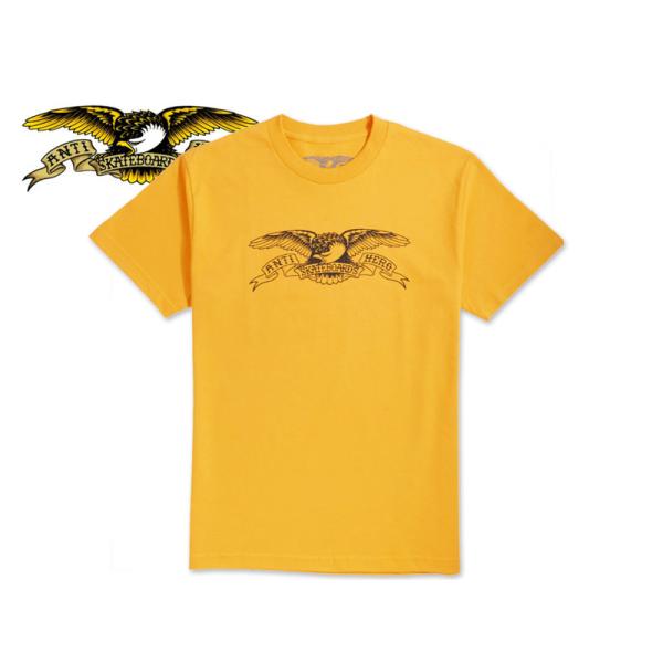 ANTIHERO アンタイヒーロー BASIC EAGLE S/S TEE GOLD イーグル Tシャツ ゴールド 21682