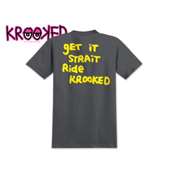 KROOKED クルキッド STRAIT EYES T-SHIRTS CHARCOAL Tシャツ チャコール 21755