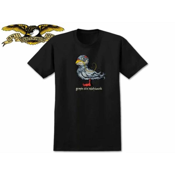 ANTIHERO アンタイヒーロー GRIMPLE PIIGEON T-SHIRT BLACK Tシャツ ブラック 21760