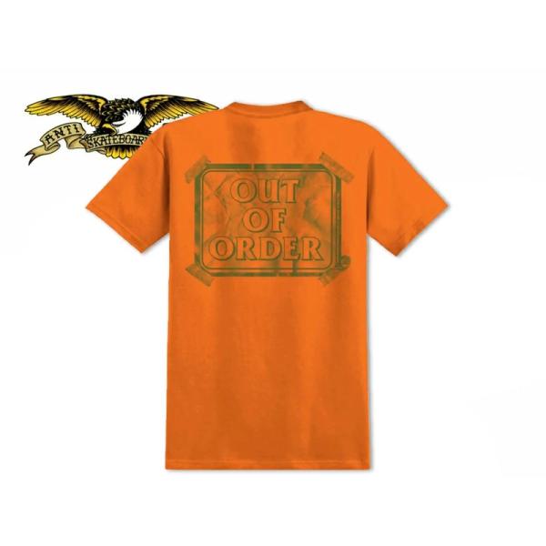 ANTIHERO アンタイヒーロー OUT OF ORDER T-SHIRT SAFETY ORANGE Tシャツ セーフティーオレンジ 21971