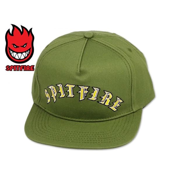 SPITFIRE スピットファイヤー OLD E ARCH SNAPBACK OLIVE/GOLD オールドアーチ スナップバック オリーブ/ゴールド 22101