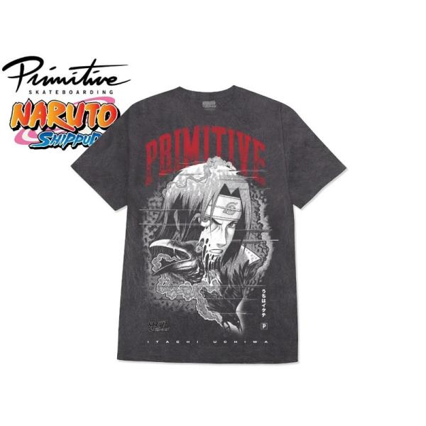 PRIMITIVE SKATE×NARUTO プリミティブ×ナルト SHIPPUDEN COLLEGIATE CLONES Oversized T-SHIRT WASHED BLACK 疾風伝 Tシャツ ウォッシュドブラック 22160