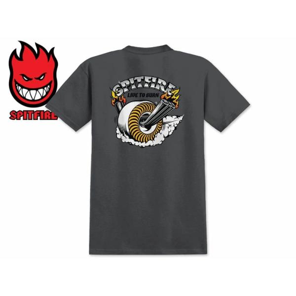 SPITFIRE スピットファイヤー BURNOUT T-SHIRT CHARCOAL Tシャツ チャコール 22224