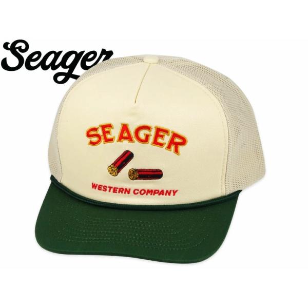 SEAGER シーガー GONE HUNTIN MESHCAP CREAM/GREEN ブランデッド スナップバックキャップ クリーム/グリーン 22293